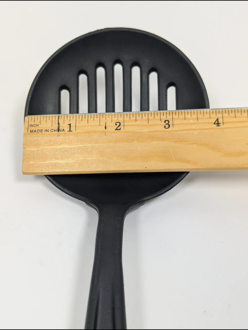 Vintage Slotted Skimmer Spoon Black Nylon Cream Handle Kitchen Tool 11